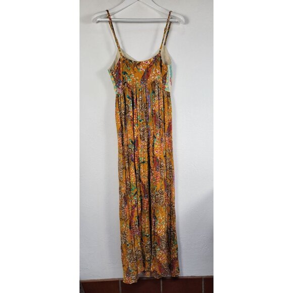 Raaga Womens Embroidered Maxi Dress Small Multicolor Bohemian Adjustable Straps - Picture 2 of 10